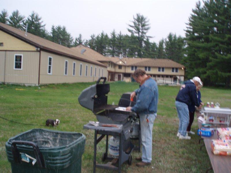 Campers cookout at Salmon Fallls River Camping Resort, Lebanon, Maine